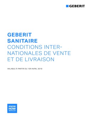 Conditions internationales de vente et de livraison 2021/22 - Geberit sanitaire