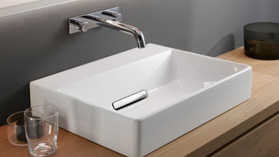 Geberit ONE lay-on washbasin with CleanDrain outlet Geberit ONE lay-on washbasin with CleanDrain outlet