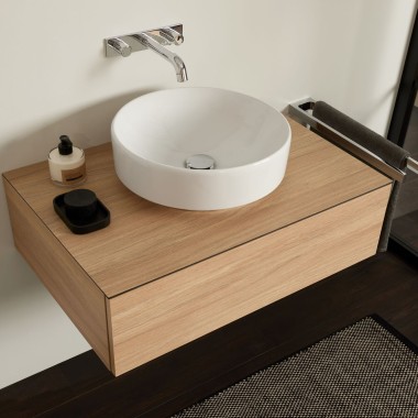 Geberit ONE wall-mounted tap in a round design