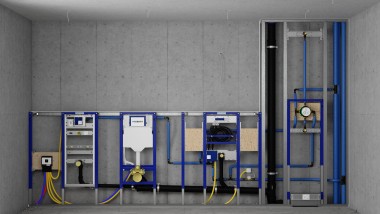 Geberit Duofix prewall installation and cisterns in a system wall Geberit Duofix prewall installation and cisterns in a system wall
