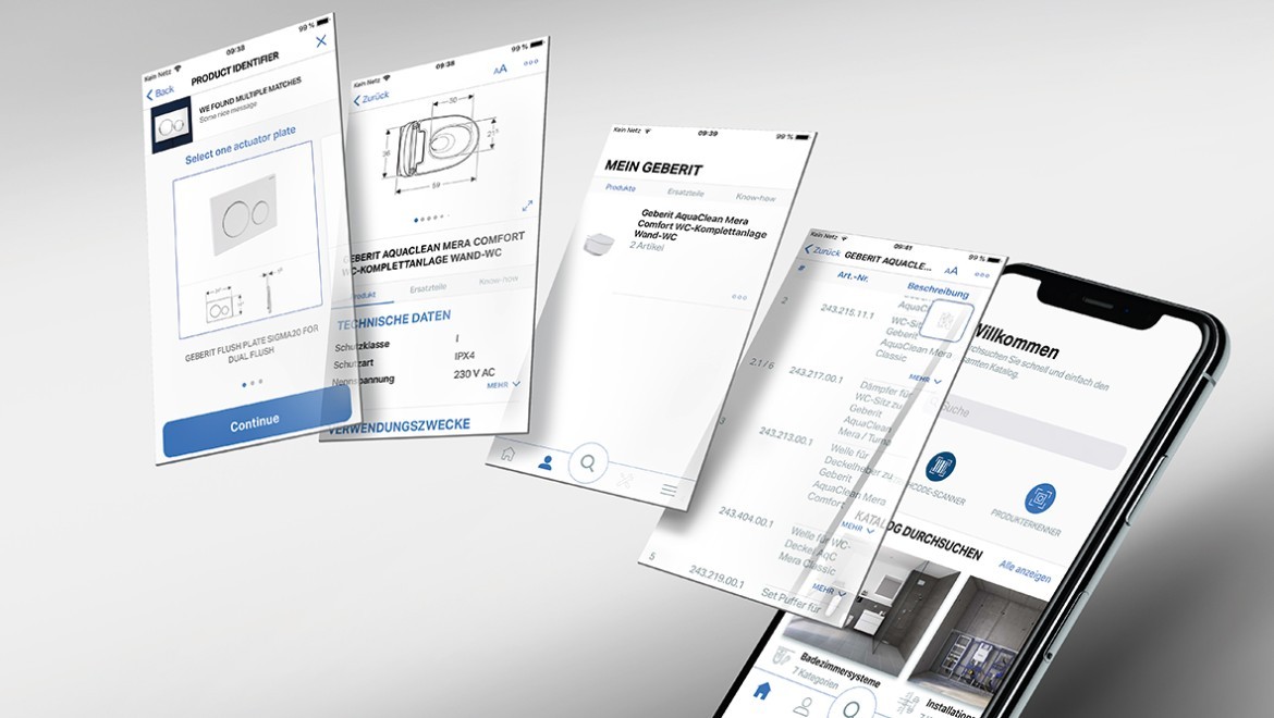 Planning a bathroom with the Geberit Pro App