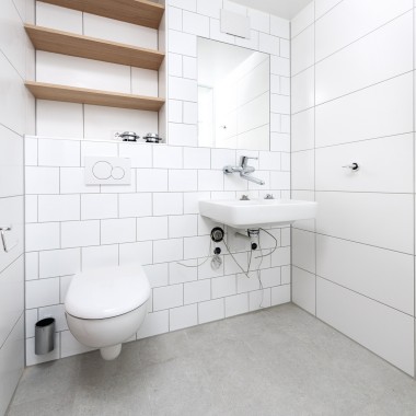 Prefabricated bathroom in the apartments at the dialysis centre